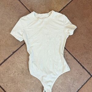SKIMS Cream Short Sleeve Bodysuit